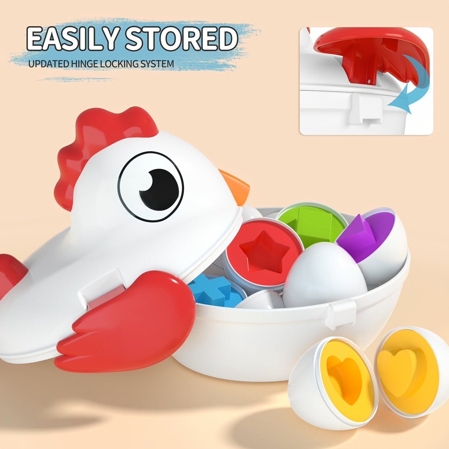 Juguete para clasificar formas de huevos de Pascua para niños