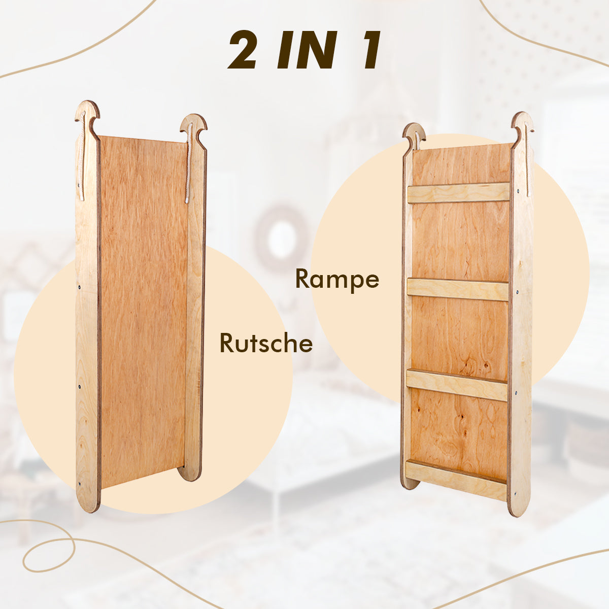 Conjunto de estructura de escalada Montessori 4 en 1: Triángulo de escalada con tobogán, arco de escalada con cojín, para niños de 1 a 7 años, color beige