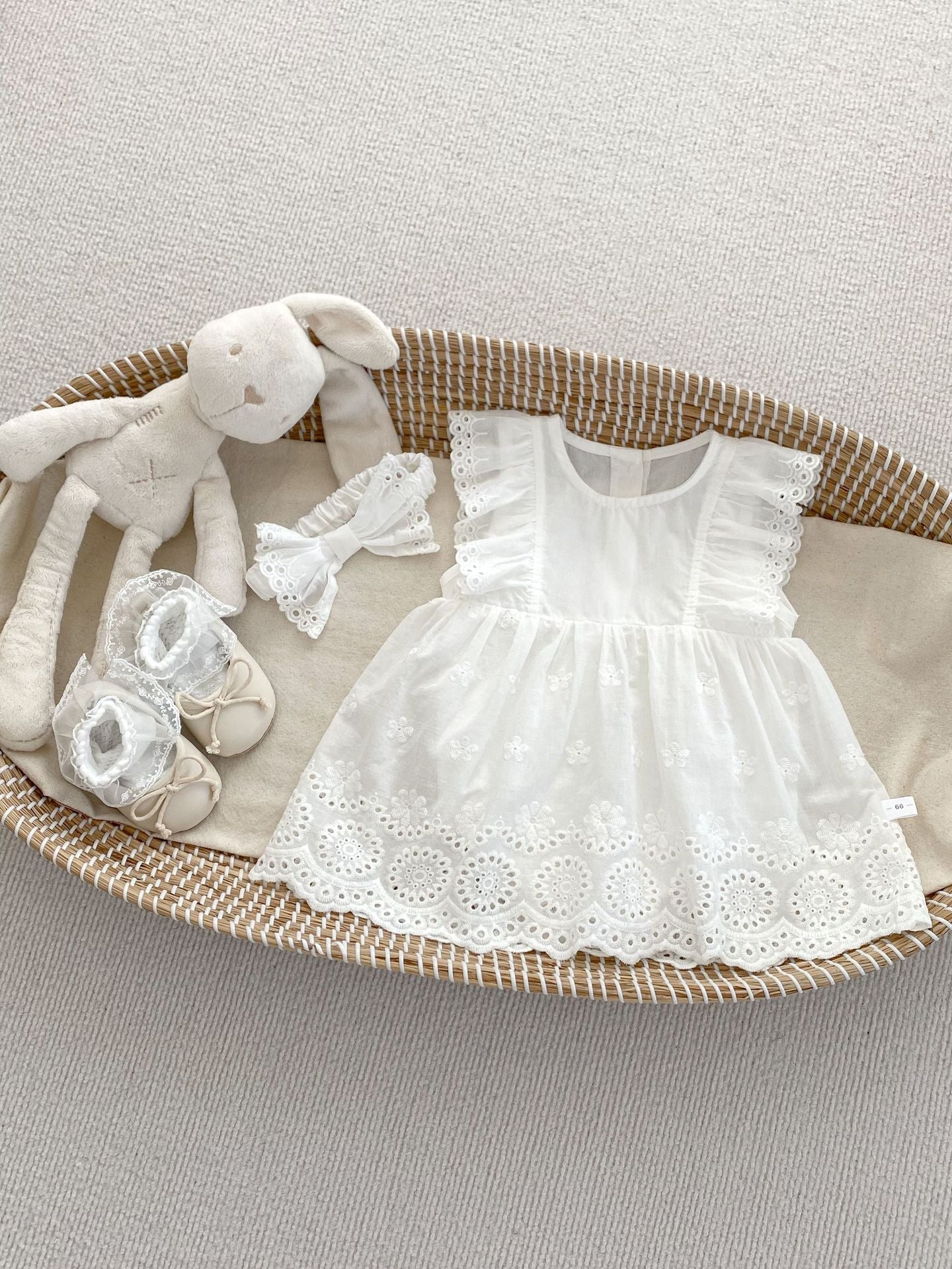 Vestido de verano para niñas con mangas cortas, nuevo diseño, bordado floral