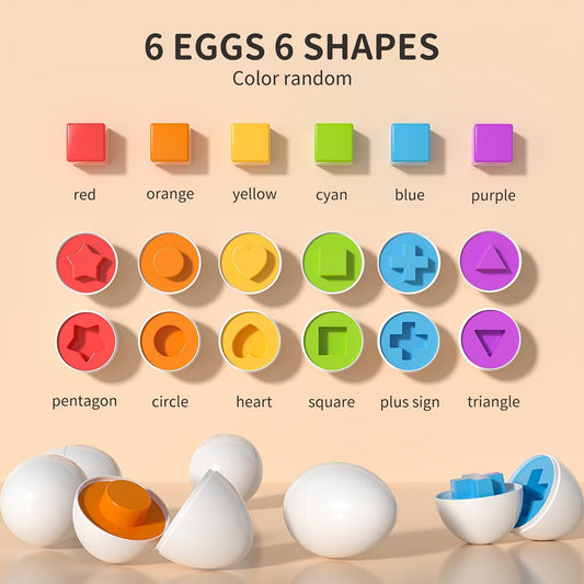 Juguete para clasificar formas de huevos de Pascua para niños