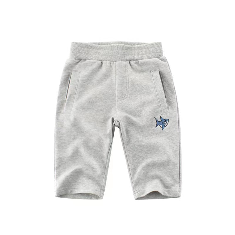 Pantalón de algodón con cuello redondo y manga corta para bebé niño, diseño de letras, para verano