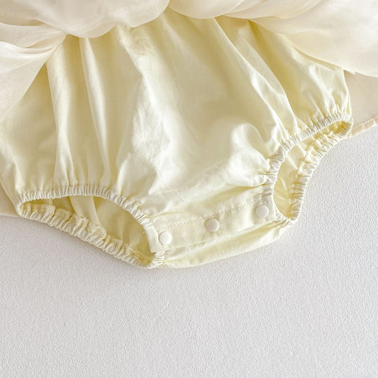 Mono de verano para niñas pequeñas, bonito, sin mangas, con lazo de mariposa decorado y tirantes