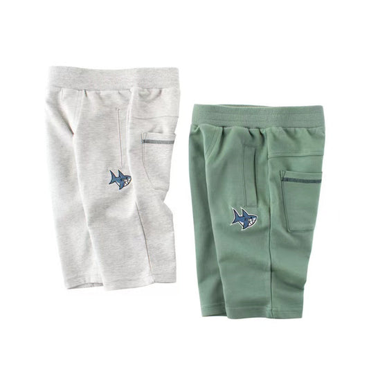 Pantalón de algodón con cuello redondo y manga corta para bebé niño, diseño de letras, para verano